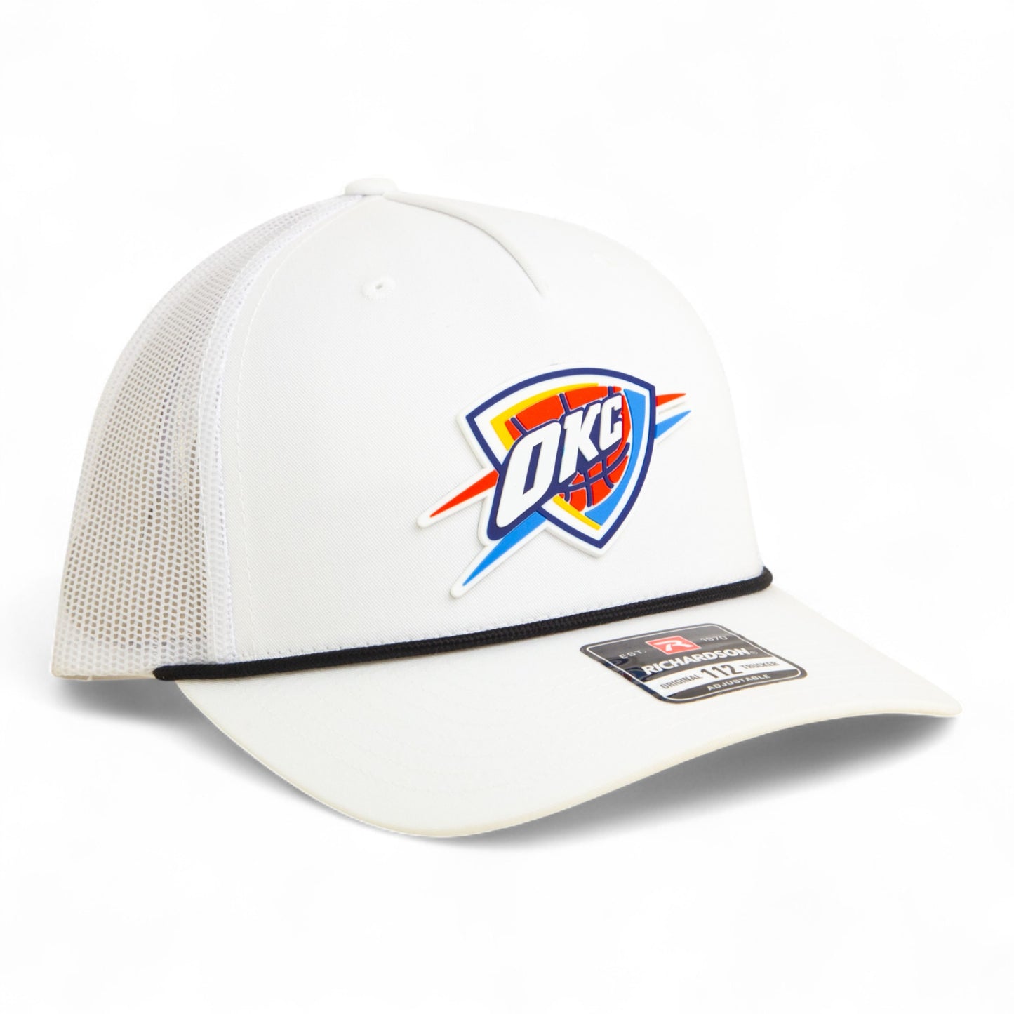 Oklahoma City Thunder Snapback Trucker Rope Hat- White/ Black