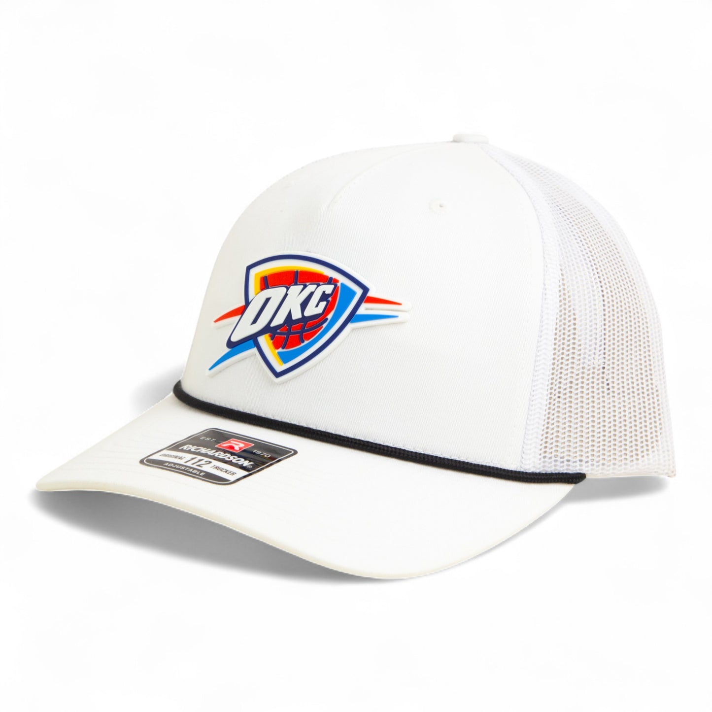 Oklahoma City Thunder Snapback Trucker Rope Hat- White/ Black