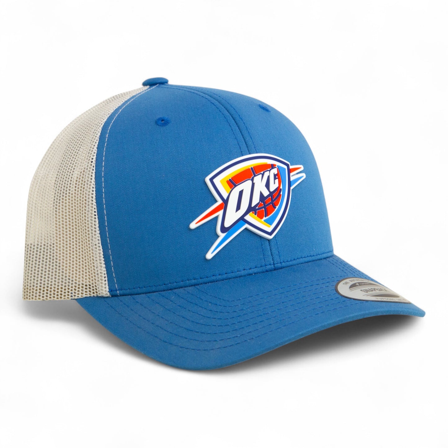 Oklahoma City Thunder 3D YP Snapback Trucker Hat- Steel Blue/ Silver