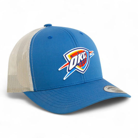 Oklahoma City Thunder 3D YP Snapback Trucker Hat- Steel Blue/ Silver