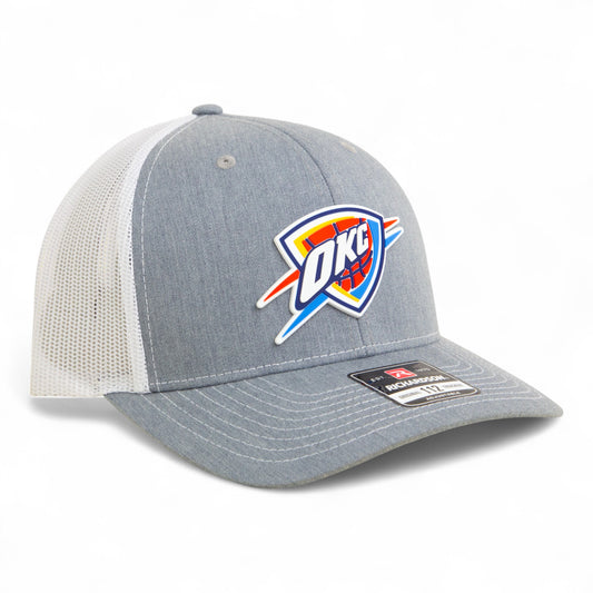 Oklahoma City Thunder Snapback Trucker Hat- Heather Grey/ White