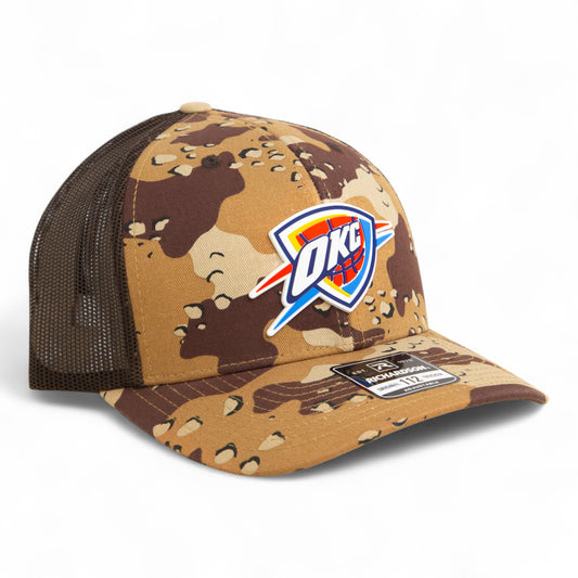 Oklahoma City Thunder Snapback Trucker Hat- Desert Camo/ Brown