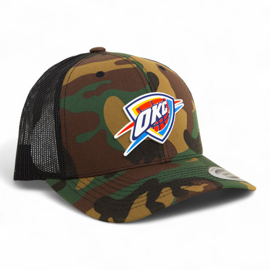 Oklahoma City Thunder 3D YP Snapback Trucker Hat- Army Camo/ Black