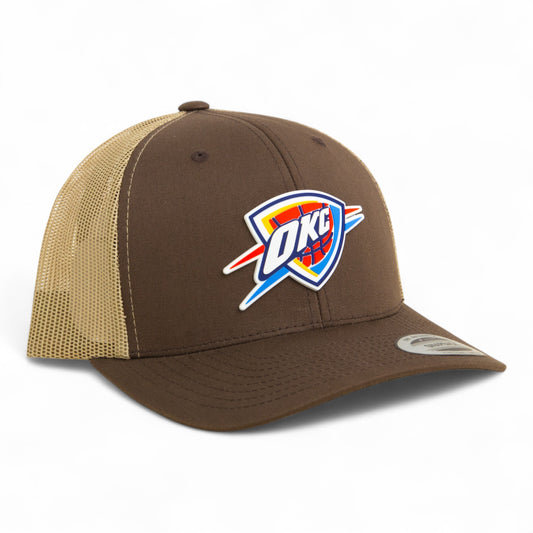 Oklahoma City Thunder 3D YP Snapback Trucker Hat- Brown/ Tan