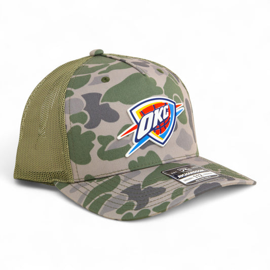 Oklahoma City Thunder Snapback Trucker Hat- Marsh Duck Camo/ Loden
