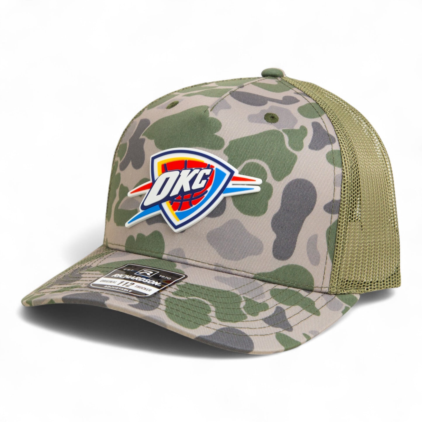 Oklahoma City Thunder Snapback Trucker Hat- Marsh Duck Camo/ Loden