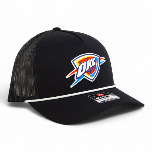 Oklahoma City Thunder Snapback Trucker Rope Hat- Black/ White