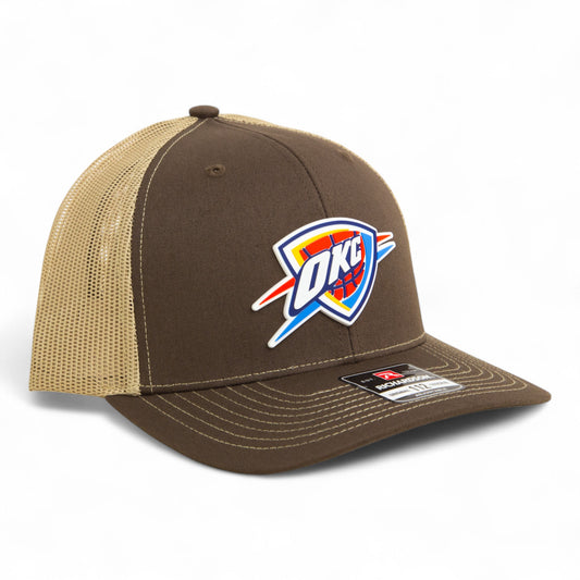 Oklahoma City Thunder Snapback Trucker Hat- Brown/ Tan