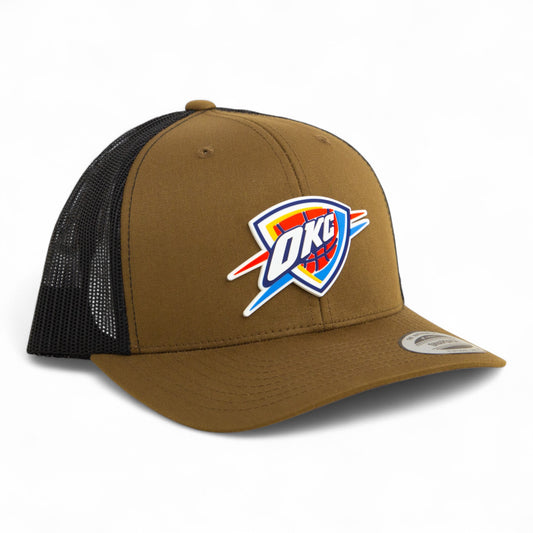 Oklahoma City Thunder 3D YP Snapback Trucker Hat- Coyote/ Black