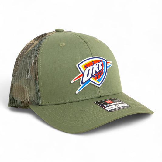 Oklahoma City Thunder Snapback Trucker Hat- Loden/ Green Camo