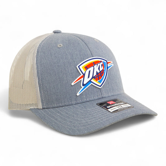 Oklahoma City Thunder Snapback Trucker Hat- Heather Grey/ Light Grey