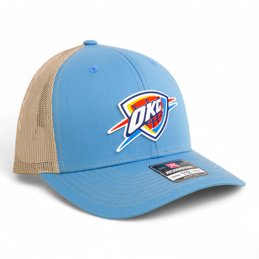 Oklahoma City Thunder Snapback Trucker Hat- Columbia Blue/ Tan