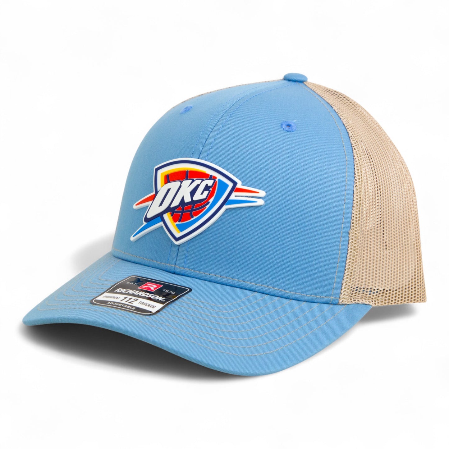 Oklahoma City Thunder Snapback Trucker Hat- Columbia Blue/ Tan