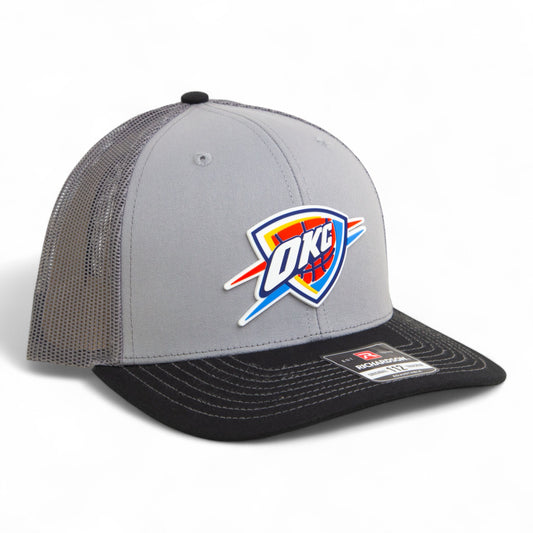 Oklahoma City Thunder Snapback Trucker Hat- Grey/ Charcoal/ Black