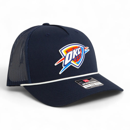 Oklahoma City Thunder Snapback Trucker Rope Hat- Navy/ White