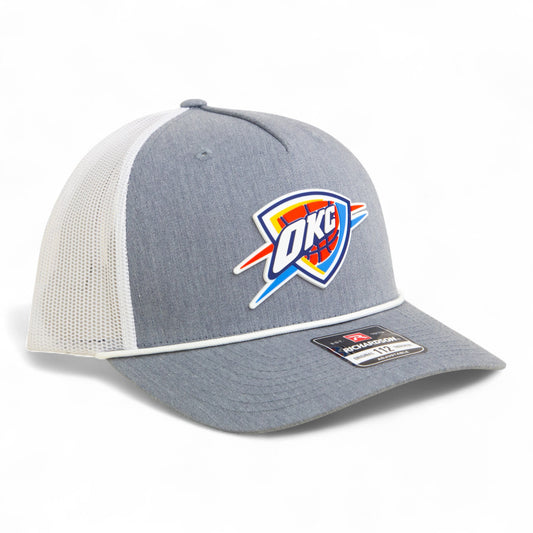 Oklahoma City Thunder Snapback Trucker Rope Hat- Heather Grey/ White