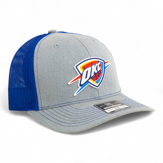 Oklahoma City Thunder Snapback Trucker Hat- Heather Grey/ Royal