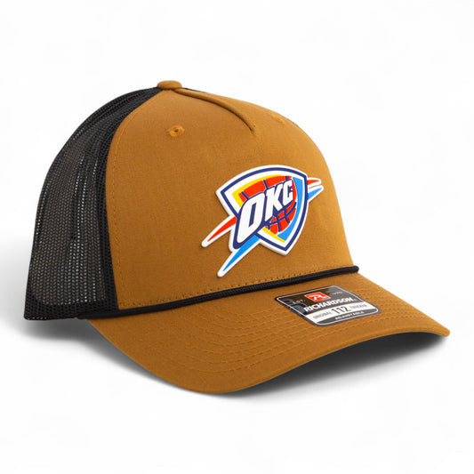 Oklahoma City Thunder Snapback Trucker Rope Hat- Caramel/ Black