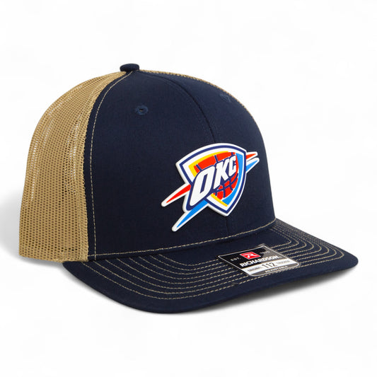 Oklahoma City Thunder Snapback Trucker Hat- Navy/ Tan