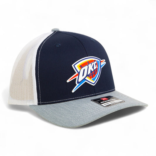 Oklahoma City Thunder Snapback Trucker Hat- Navy/ White/ Heather Grey