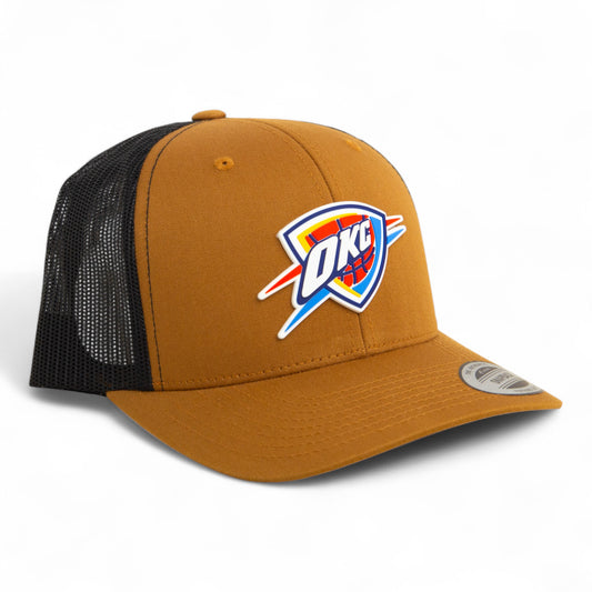 Oklahoma City Thunder 3D YP Snapback Trucker Hat- Caramel/ Black