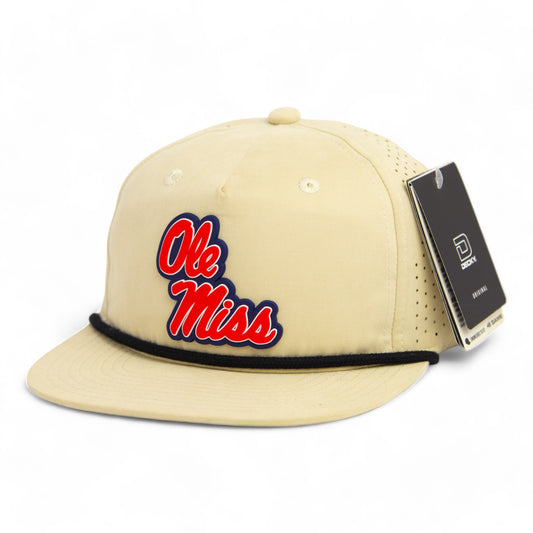 Ole Miss Rebels 3D Perforated Rope Hat- Birch/ Black