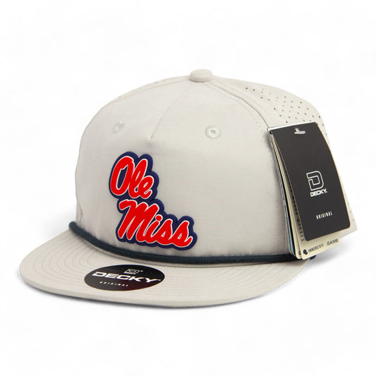 Ole Miss Rebels 3D Perforated Rope Hat- Grey/ Charcoal