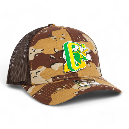Oregon Ducks Retro 3D Snapback Trucker Hat- Desert Camo/ Brown