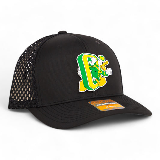 Oregon Ducks Retro 3D Snapback Tilikum Trucker Hat- Black
