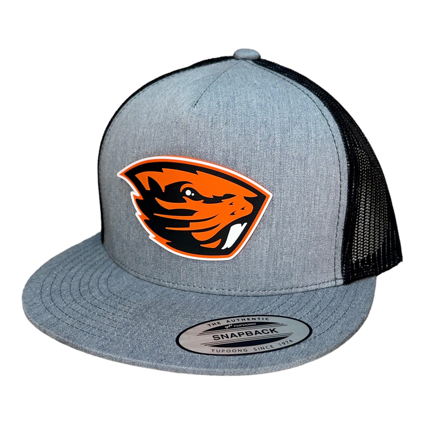 Oregon State Beavers 3D YP Snapback Flat Bill Trucker Hat- Heather Grey/ Black