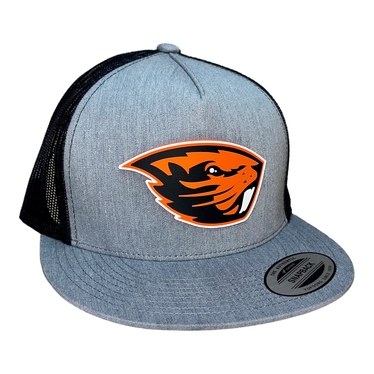 Oregon State Beavers 3D YP Snapback Flat Bill Trucker Hat- Heather Grey/ Black