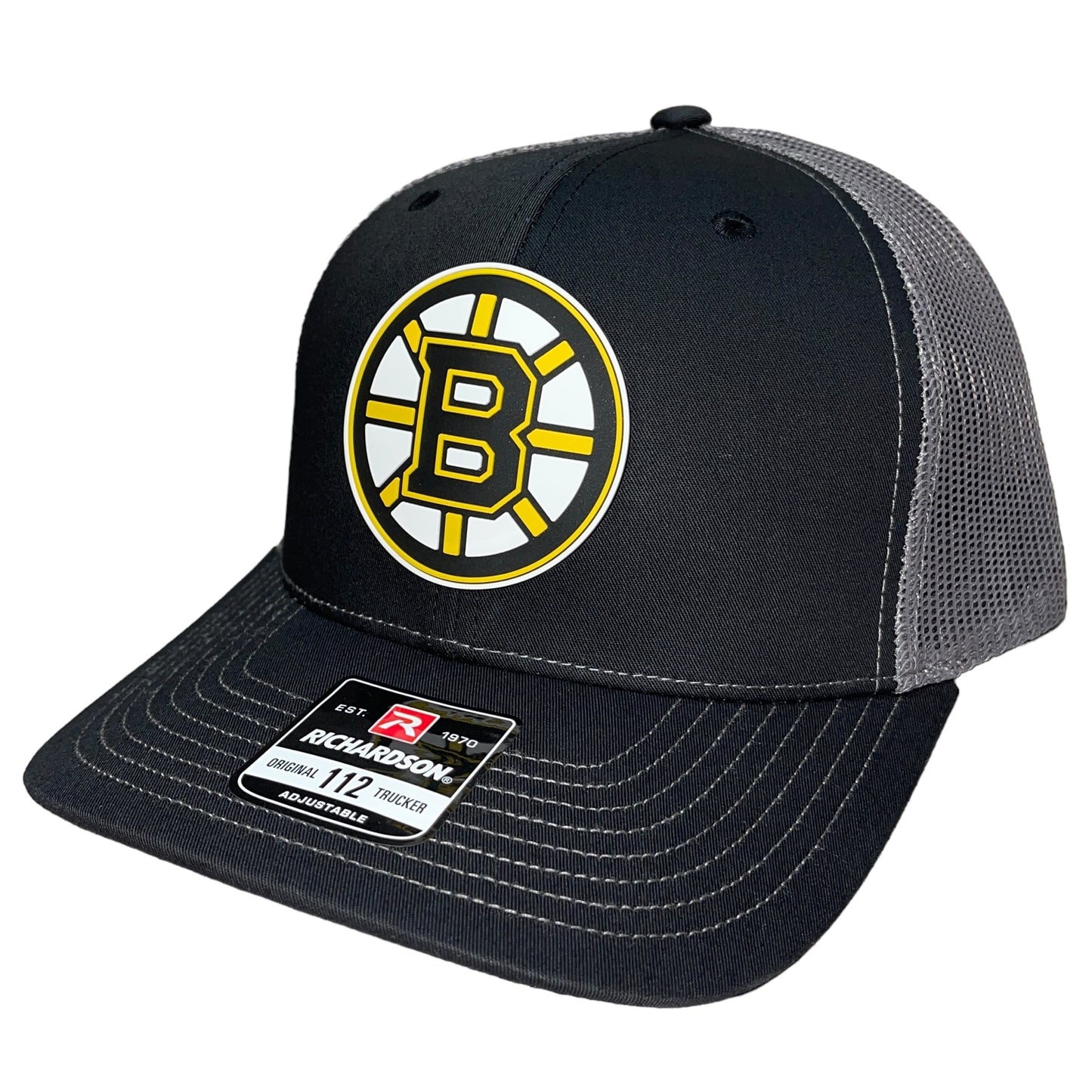 Boston Bruins 3D Snapback Trucker Hat- Black/ Charcoal - Ten Gallon Hat Co.