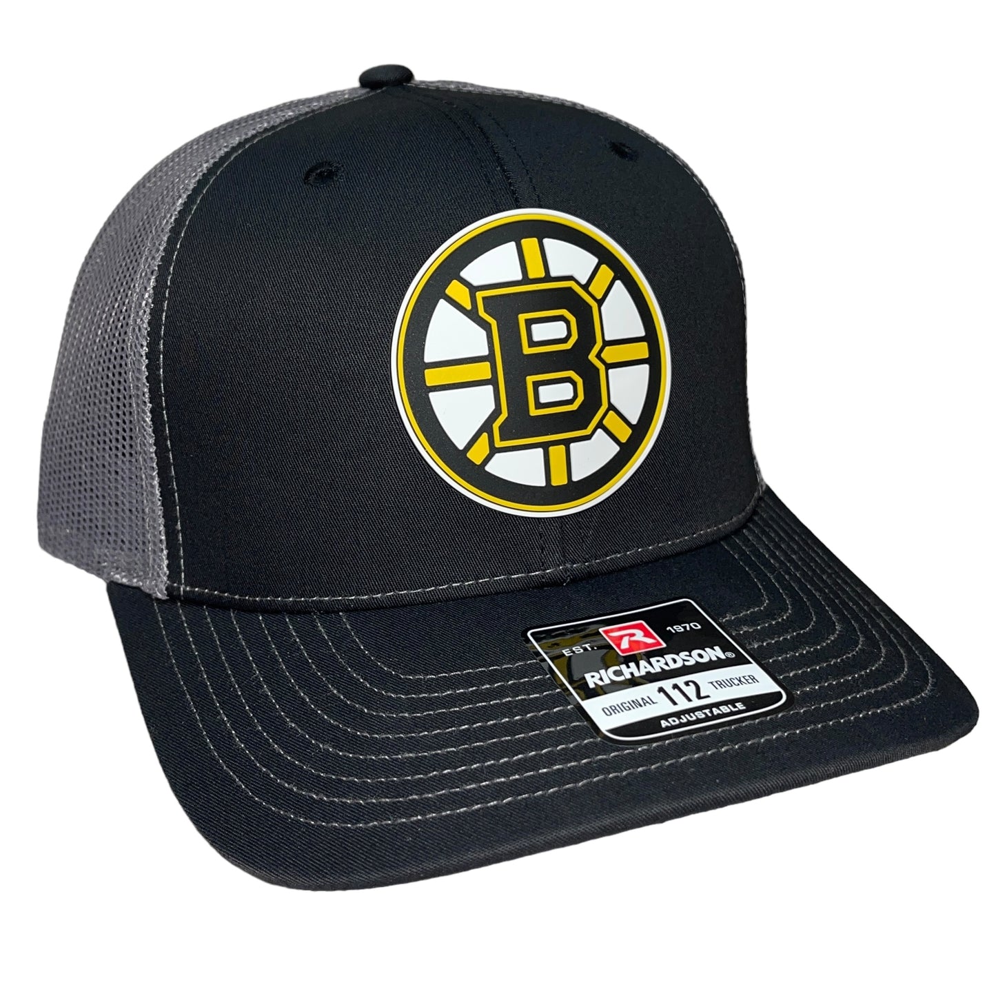 Boston Bruins 3D Snapback Trucker Hat- Black/ Charcoal - Ten Gallon Hat Co.