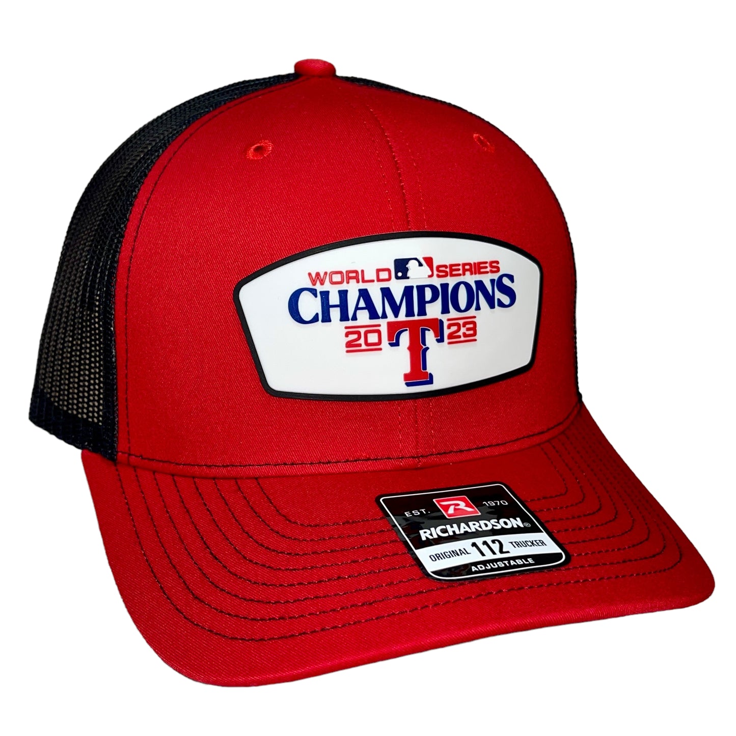 Texas Rangers 2023 World Series Champions 3D Snapback Trucker Hat- Red/ Black