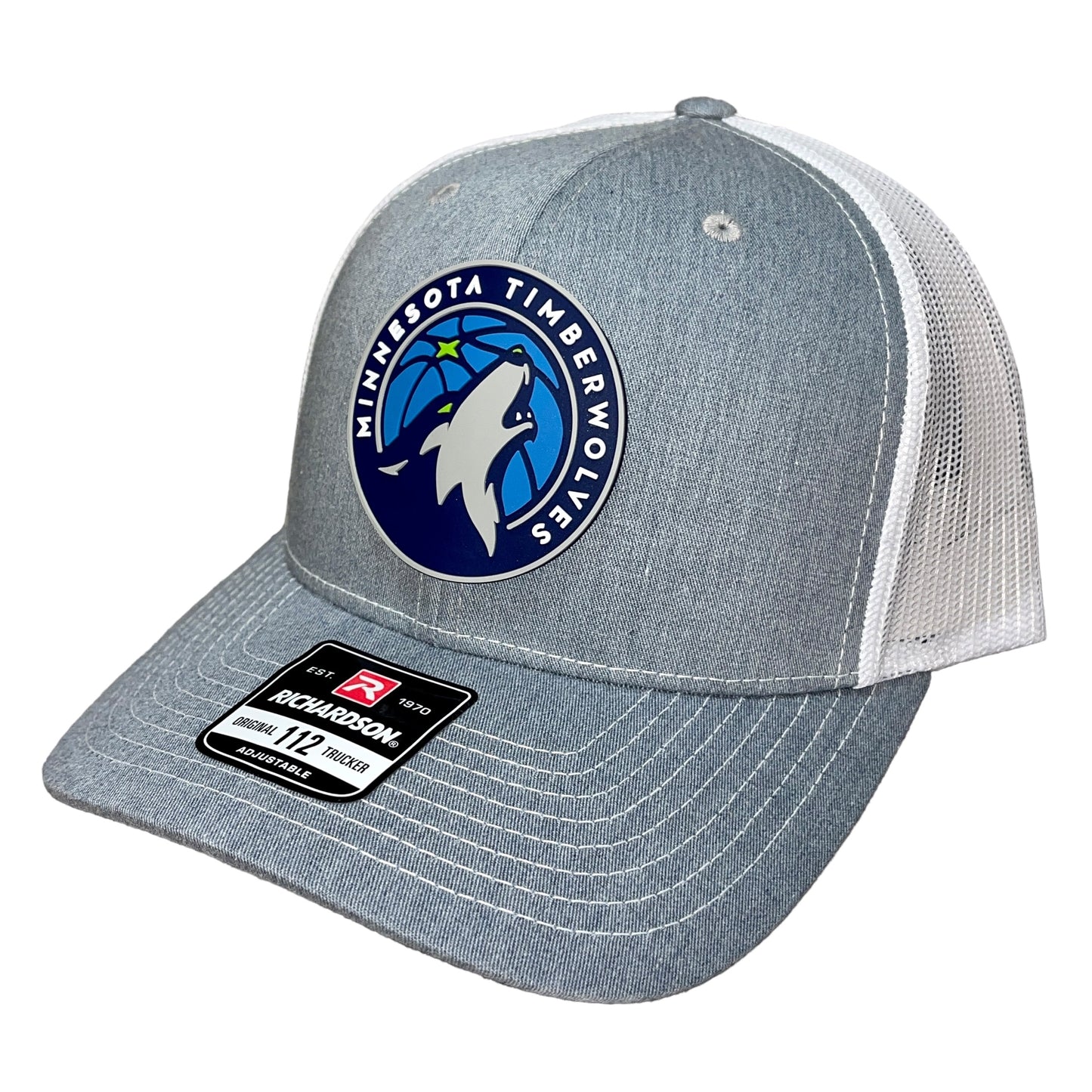 Minnesota Timberwolves 3D Snapback Trucker Hat- Heather Grey/ White - Ten Gallon Hat Co.