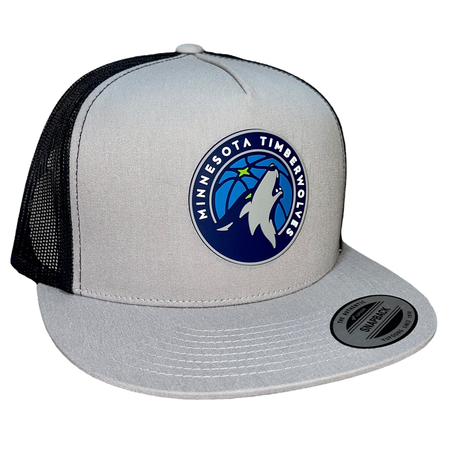 Minnesota Timberwolves 3D YP Snapback Flat Bill Trucker Hat- Silver/ Black - Ten Gallon Hat Co.