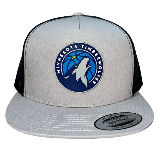 Minnesota Timberwolves 3D YP Snapback Flat Bill Trucker Hat- Silver/ Black - Ten Gallon Hat Co.