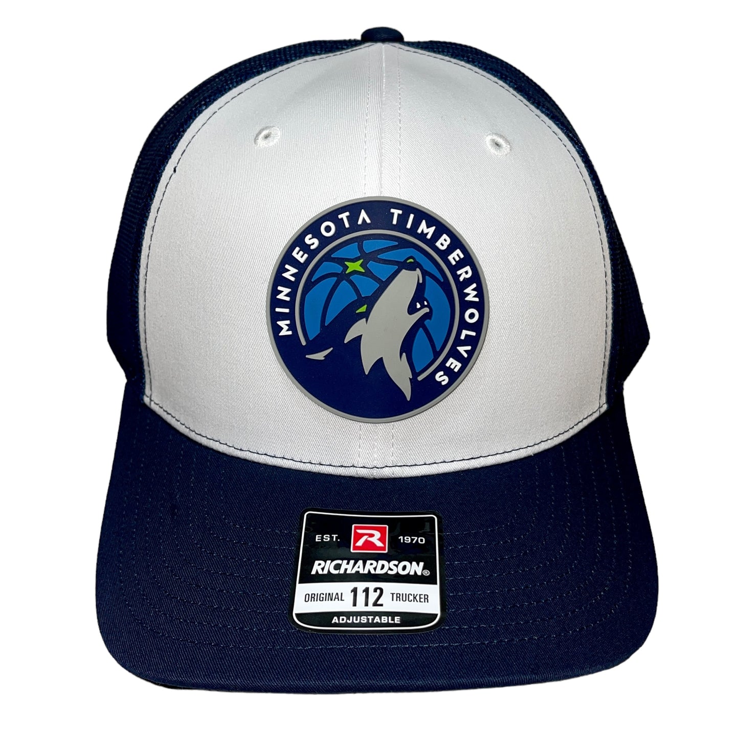 Minnesota Timberwolves 3D Snapback Trucker Hat- White/ Navy - Ten Gallon Hat Co.