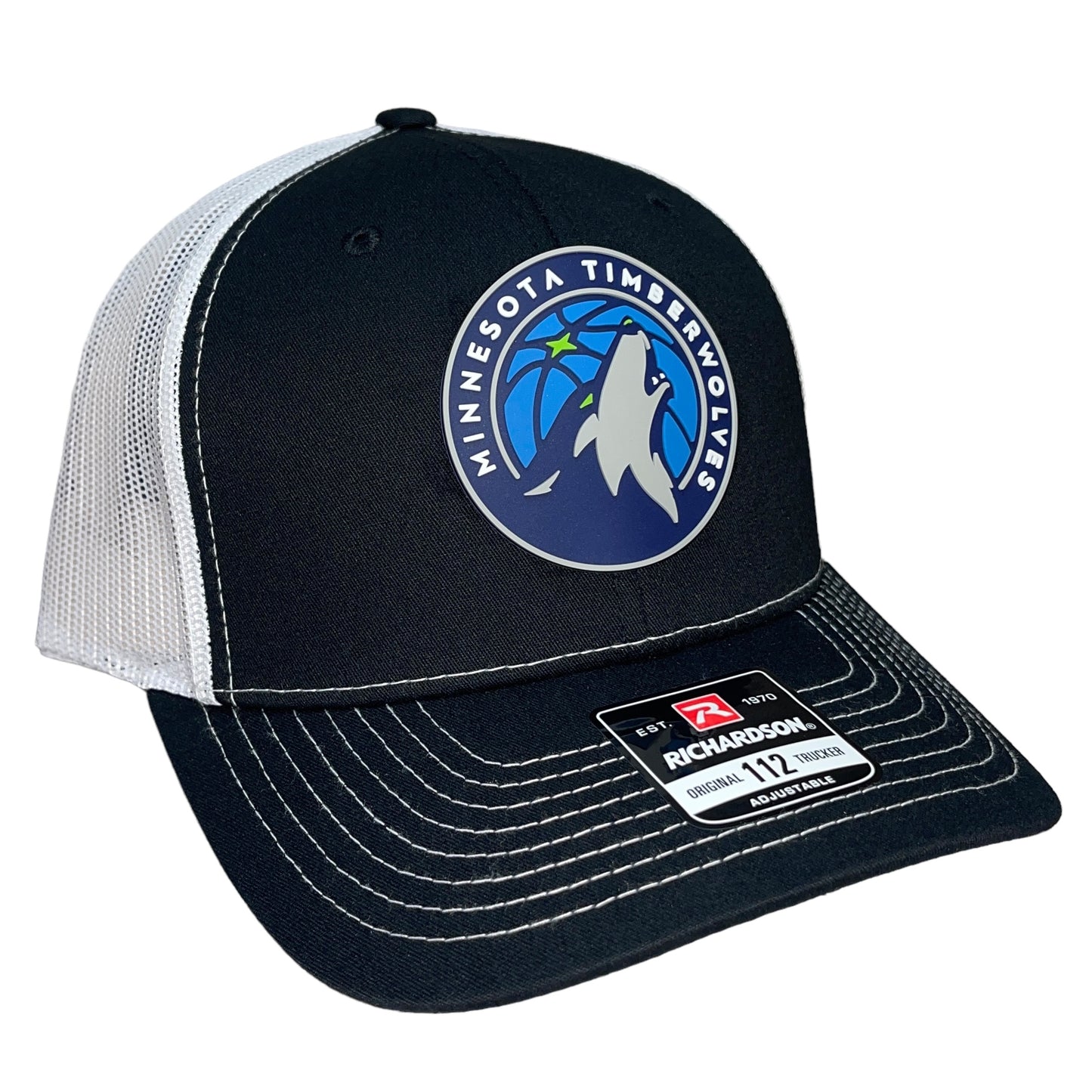 Minnesota Timberwolves 3D Snapback Trucker Hat- Black/ White - Ten Gallon Hat Co.