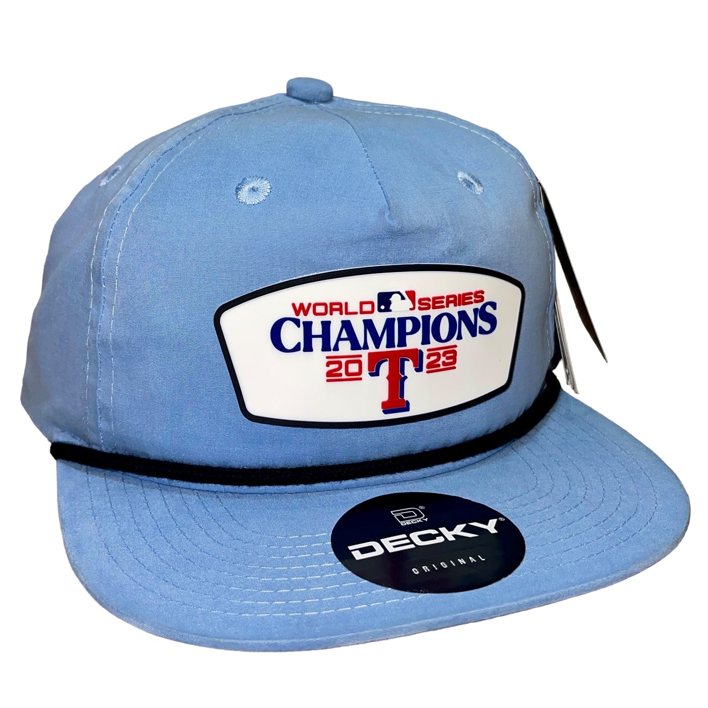Texas Rangers 2023 World Series Champions 3D Classic Rope Hat- Sky/ Black