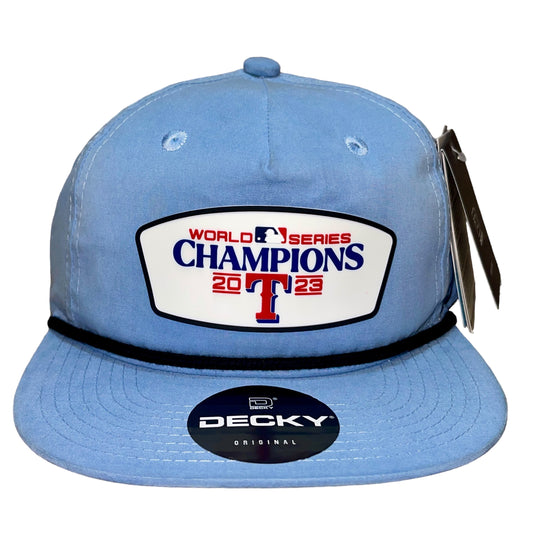 Texas Rangers 2023 World Series Champions 3D Classic Rope Hat- Sky/ Black
