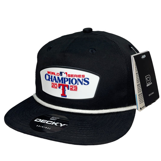 Texas Rangers 2023 World Series Champions 3D Classic Rope Hat- Black/ White