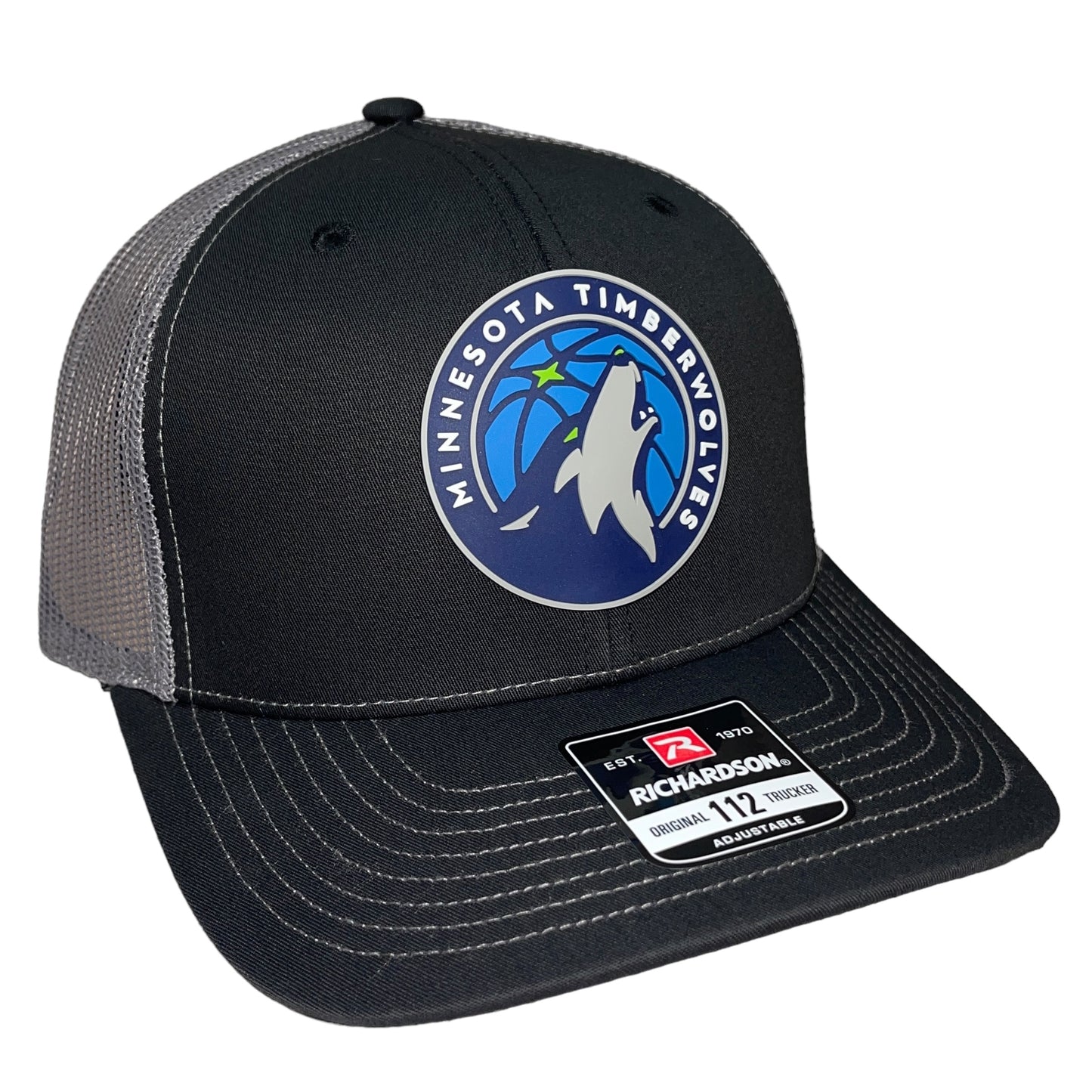 Minnesota Timberwolves 3D Snapback Trucker Hat- Black/ Charcoal - Ten Gallon Hat Co.