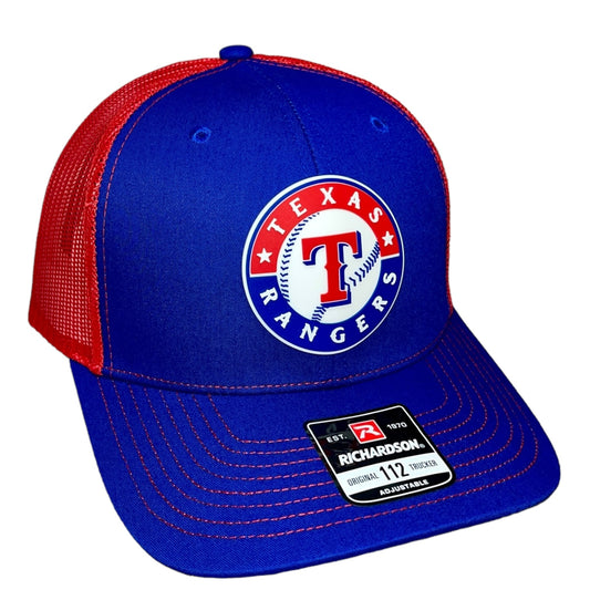 Texas Rangers 3D Snapback Trucker Hat- Royal/ Red