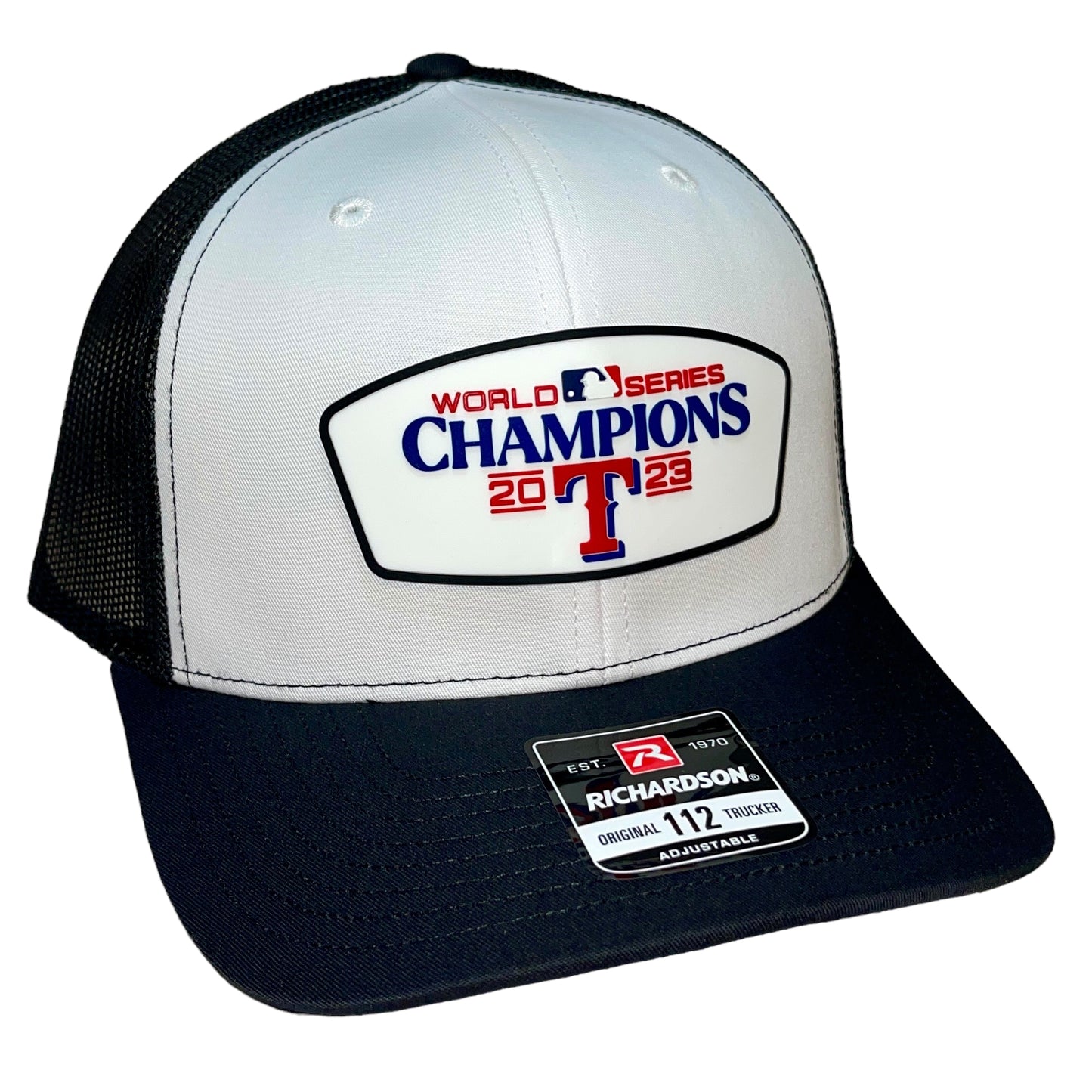 Texas Rangers 2023 World Series Champions 3D Snapback Trucker Hat- White/ Black