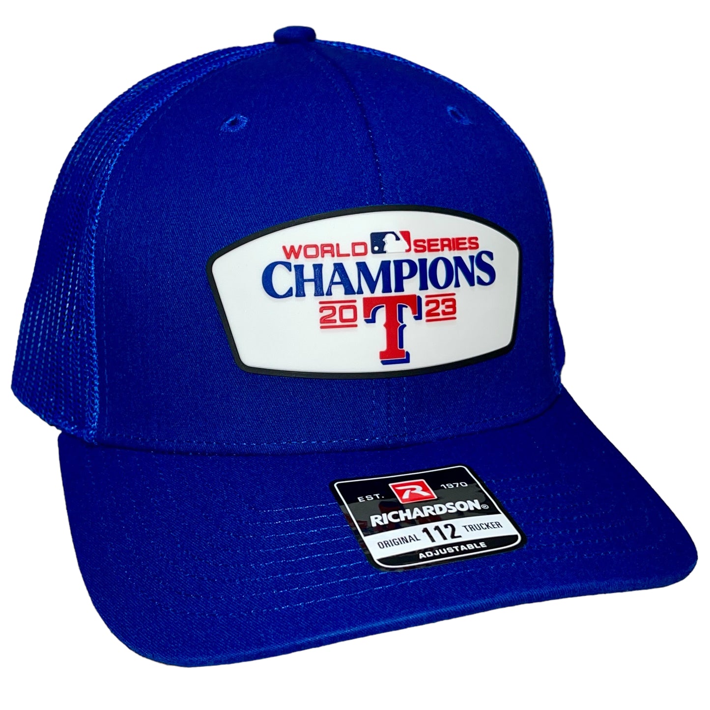 Texas Rangers 2023 World Series Champions 3D Snapback Trucker Hat- Royal
