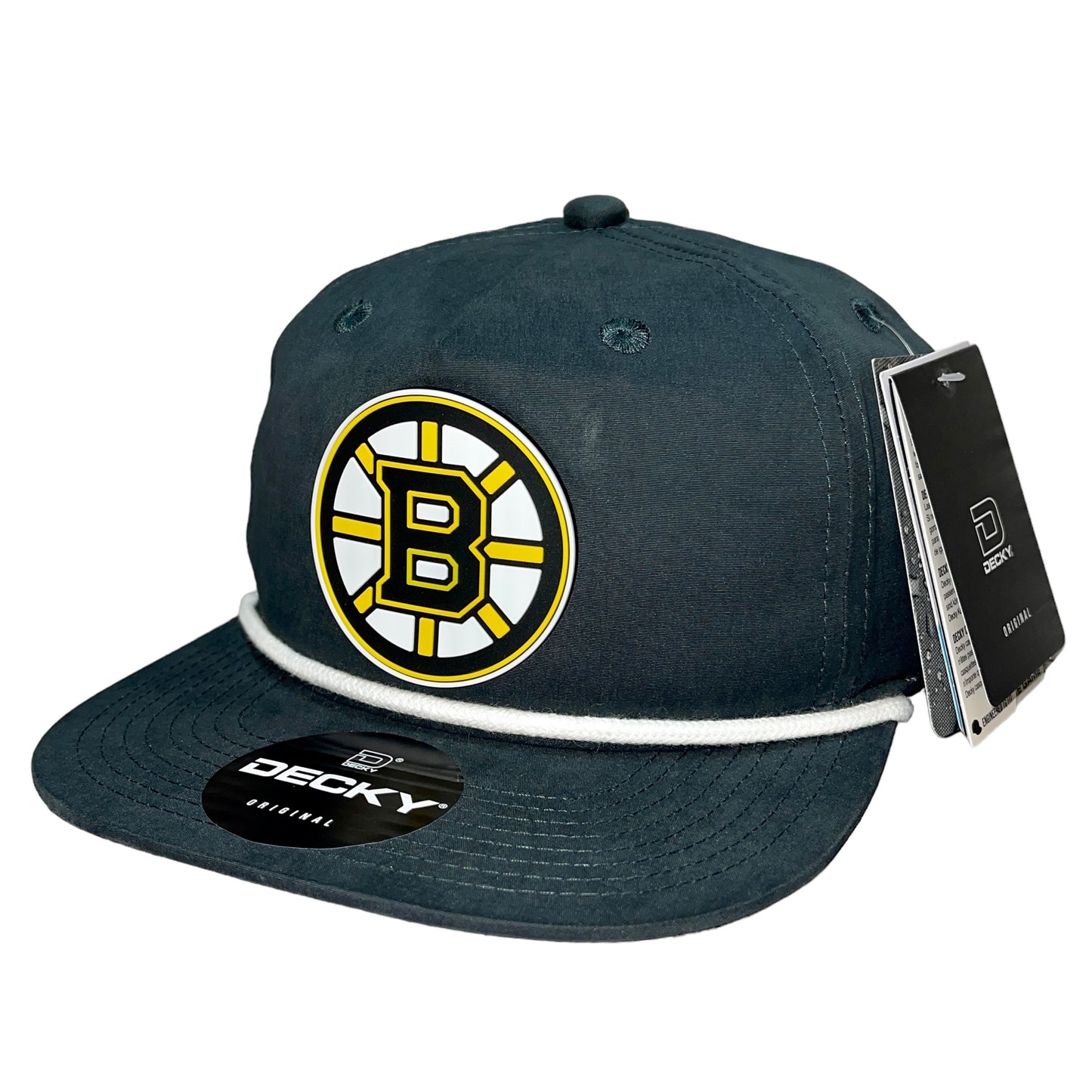Boston Bruins 3D Classic Rope Hat- Charcoal/ White - Ten Gallon Hat Co.