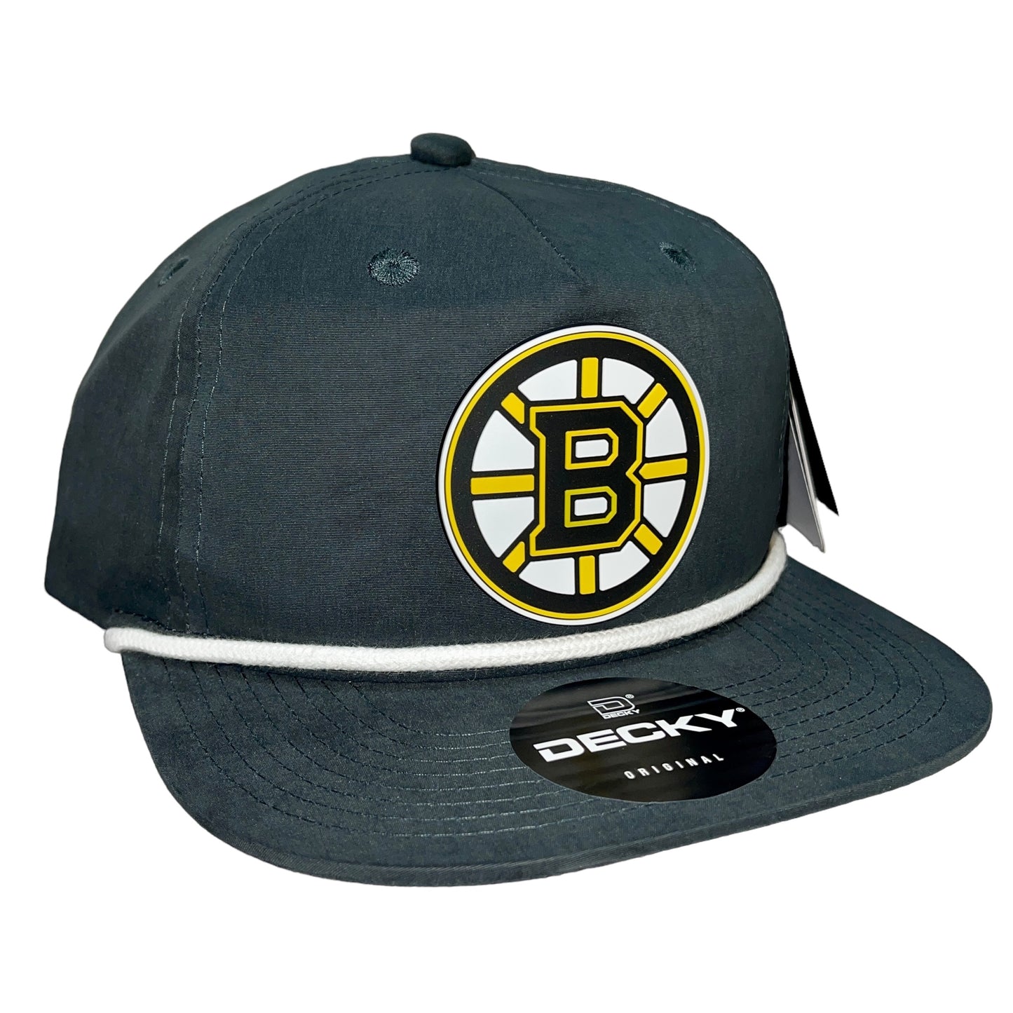 Boston Bruins 3D Classic Rope Hat- Charcoal/ White - Ten Gallon Hat Co.
