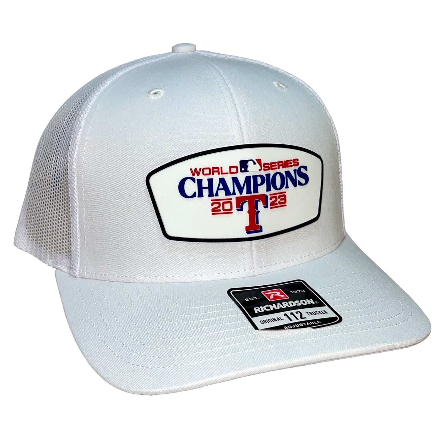 Texas Rangers 2023 World Series Champions 3D Snapback Trucker Hat- White