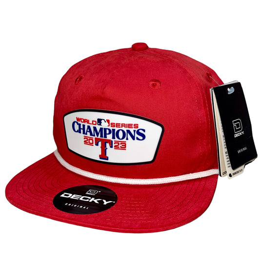 Texas Rangers 2023 World Series Champions 3D Classic Rope Hat- Red/ White
